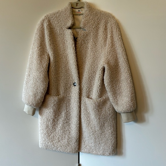 Sundry Notch Collar Sherpa Coat - Picture 6 of 8